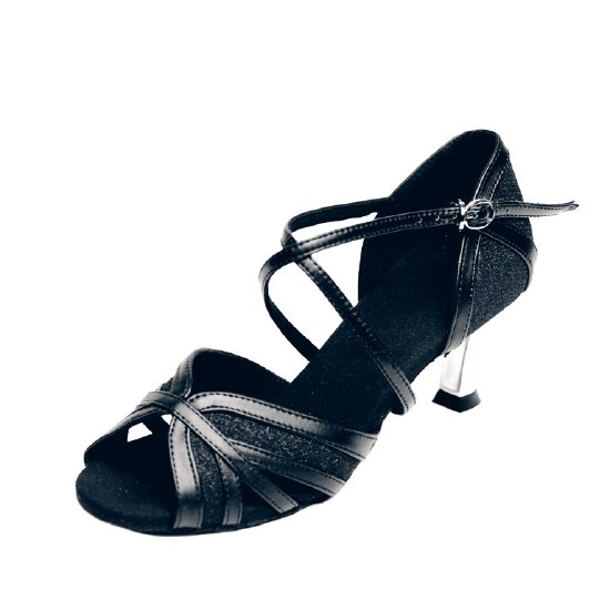Stephanie Cross Strap Ballroom Shoe 2083-11 BLK 7.5