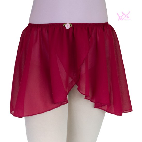 YoYo Active Mock Wrap Skirt with Pink Rosette 212C 4-6 BUR