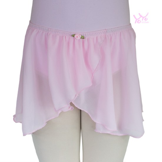YoYo Active Mock Wrap Skirt with Pink Rosette 212C 2-4 PNK