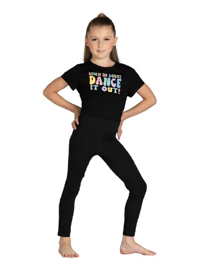 Danshuz Dance It Out T-Shirt 24311C 6-7 BLK