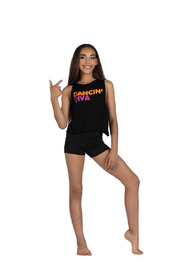 Danshuz Dancin Diva Tee 25318C 6-7 BLK