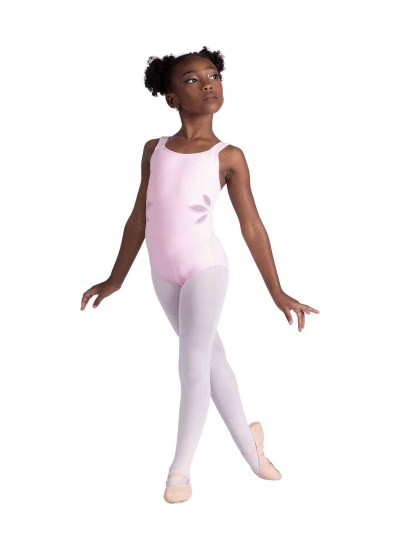 Danshuz Floral Cutout Tank Leotard 26118C 4-6 PNK