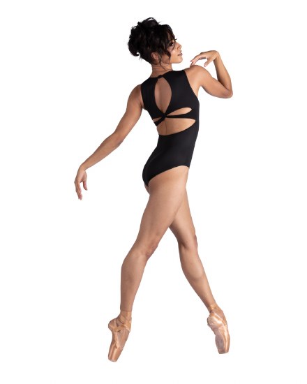 Danshuz Cutaway Tank Leotard 26121A XSM BLK