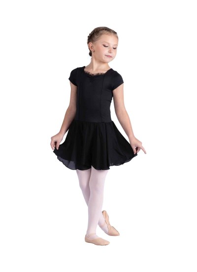 Danshuz Cap Sleeve Skirted Leotard 26202C 2-4 BLK