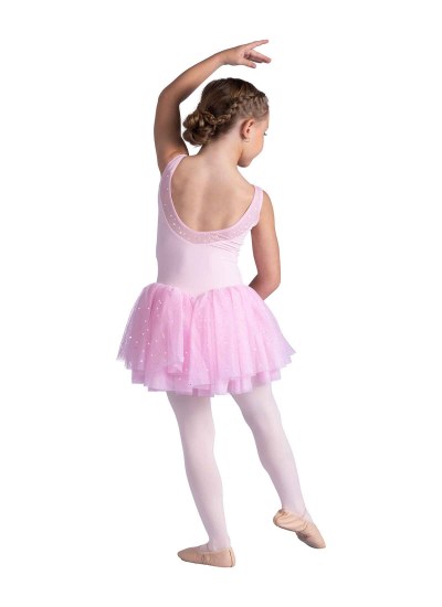 Danshuz Glitter Tank Skirted Leotard 26205C 2-4 PNK