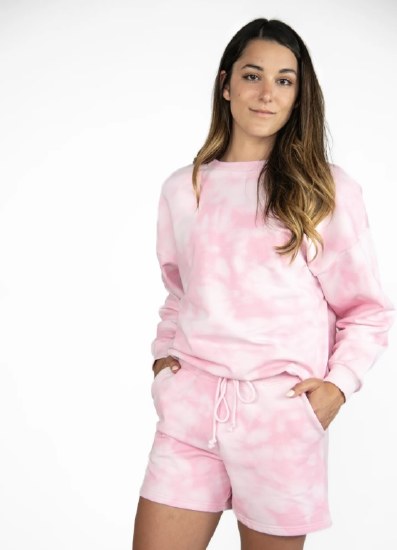 Body Wrappers Tie Dye Sweatshirt 31803 SM PNK