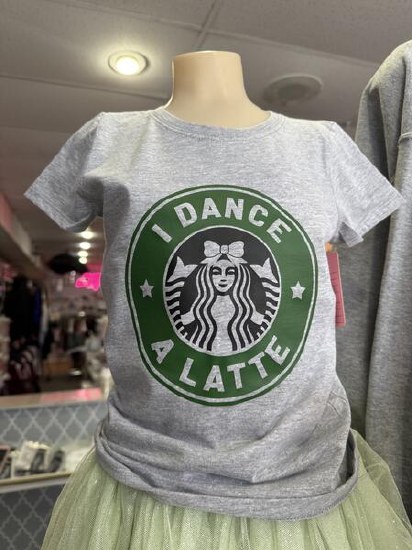 MAK Designs Dance A Latte TShirt 3710 914 3-4 GREY