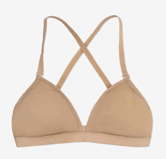 Capezio Deep Neck Clear Back Bra 3777W XSM NUDE