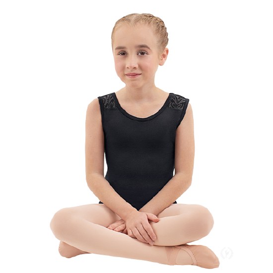 Eurotard Velvet Full Back Leotard 38586C 6-7 BLK