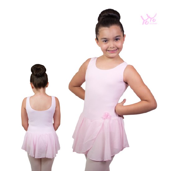 YoYo Active Tank Dress with Pink Rosettes 413C 12-14 PNK