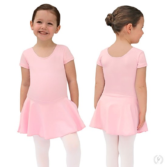 Eurotard Short Sleeve Skirted Leotard 44464C 4-6 PNK