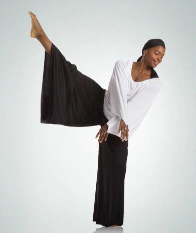 Body Wrappers Extra Wide Palazzo Pants 565 BLK XSM
