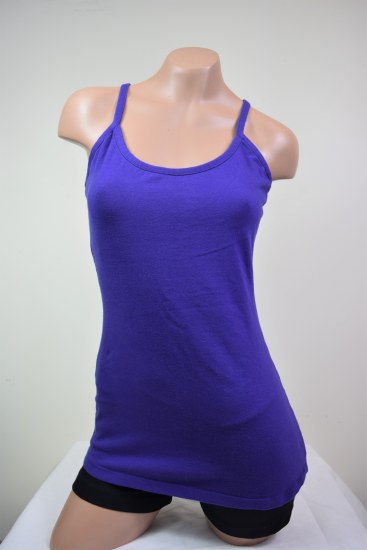 YoYo Active Y Back Cami with Bra Lining 612A LG PUR