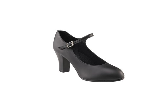 Capezio 2&quot; Student Footlight Leather 650 BLK 5