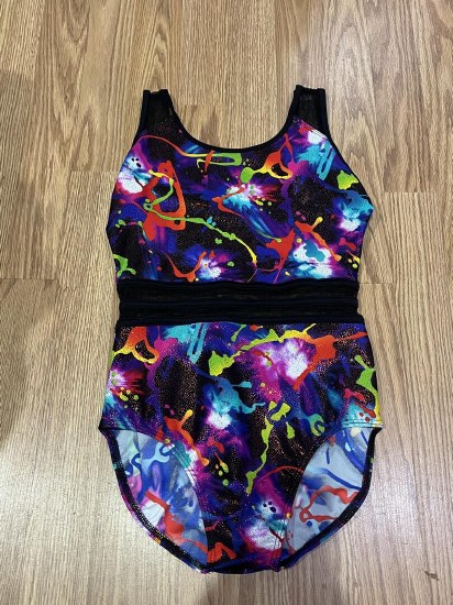 Eurotard Paint Splatter Gymnastics Leotard 75586C 12-14 MULTI
