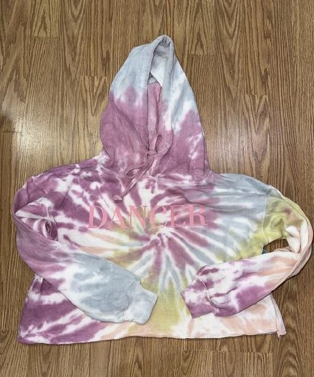 MAK Designs Dancer Cropped Tie Dye Hoodie 8333A 933 XSM DROSE