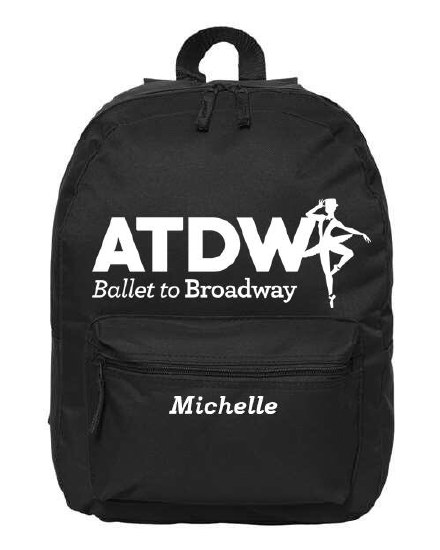 ATDW Screen Printed Backpack 7709-3 O/S BLK