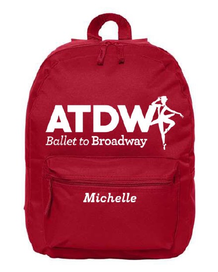 ATDW Screen Printed Backpack 7709-3 O/S RED