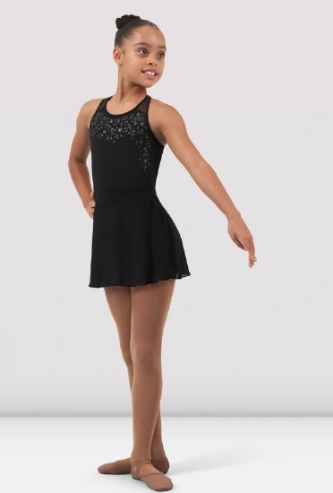 Bloch Mesh Skirted Leotard CL4625 8-10 BLK