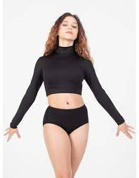Body Wrappers ProWear Long Sleeve Turtleneck Crop BWP206 XSM BLK