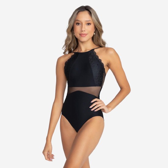 So Danca High Neck Leotard BY54 MED BLK