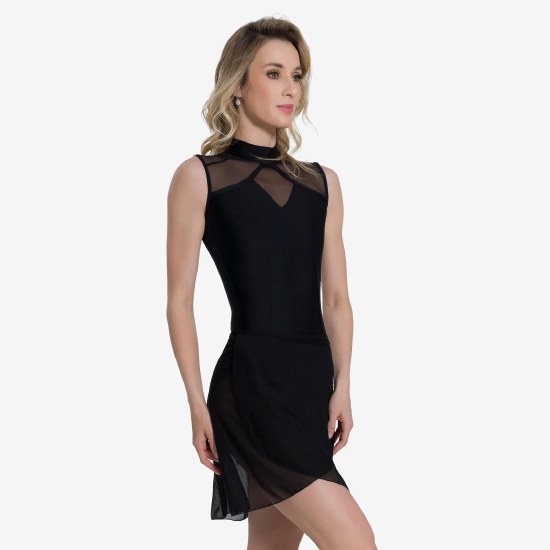 So Danca Mesh Wrap Skirt BY79 SM BLK
