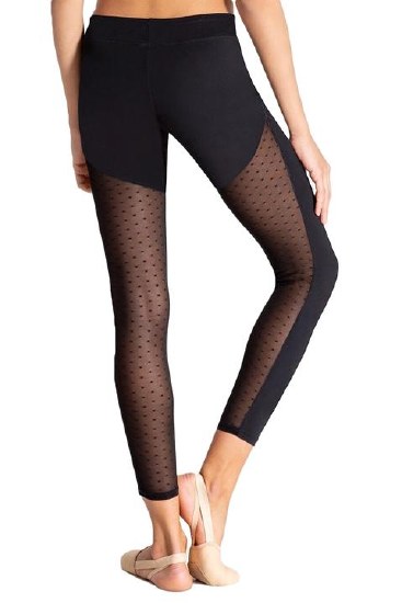 Capezio Mesh Panel Leggings 11304W XSM BLK