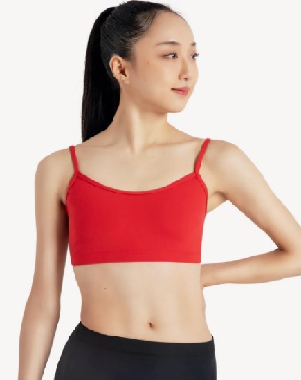 Capezio Lined Cami Bra Top with Adjustable Straps TB102C 6-7 RED