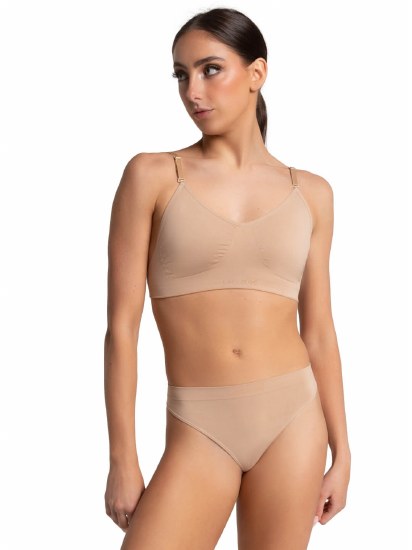 Capezio Clear Back Bra w/ Nude &amp; Clear Strap 3683 SM NUD