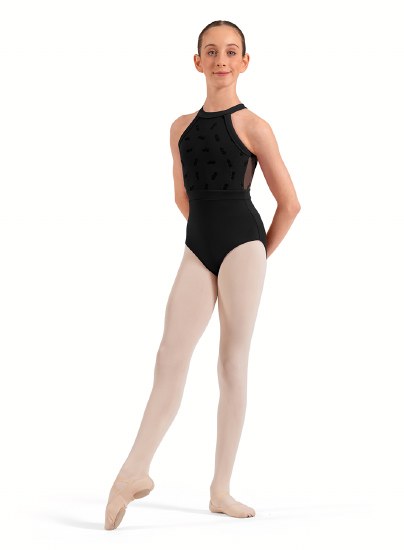 Bloch Floral Halter Leotard CL40016 8-10 BLK