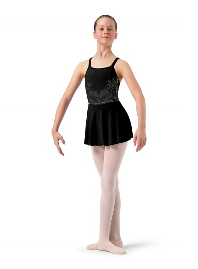 Bloch Lace Cami Skirted Leotard CL4177 8-10 BLK