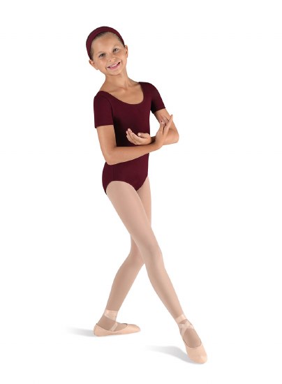 Bloch Basic Short Sleeve Leotard CL5402 6-7 BUR