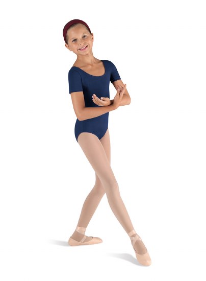 Bloch Basic Short Sleeve Leotard CL5402 4-6 NAV