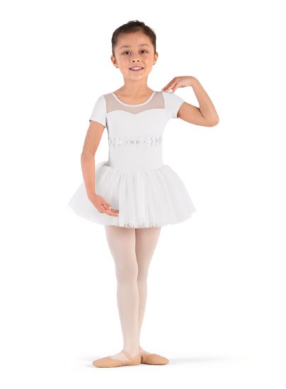 Bloch Scoop Neck Tutu Leotard CL9262 2-4 WHT