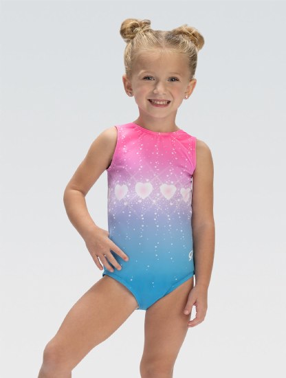GK Elite Glittering Hearts Tank Leotard E5141C 4-6 ALL