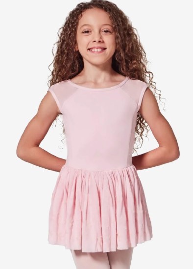 Capezio Bow Mesh Back Skirted Leotard F12428C 6-7 PNK