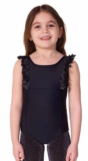 Capezio Butterfly Sleeve Tank Leotard F12571C 2-4 BLK