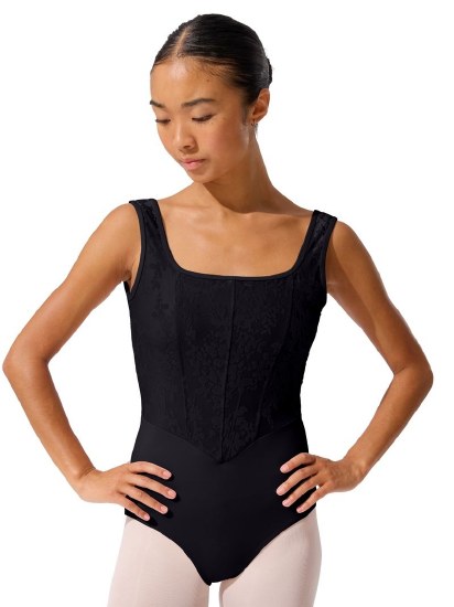 Capezio Tank Burnout Detail Leotard F12702W XSM BLK