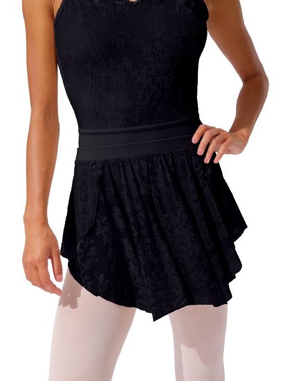 Capezio Pull On Burnout Detail Skirt F12704W XSM BLK