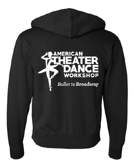 ATDW Zip Up Hooded Sweatshirt 18600A-1 LG BLK