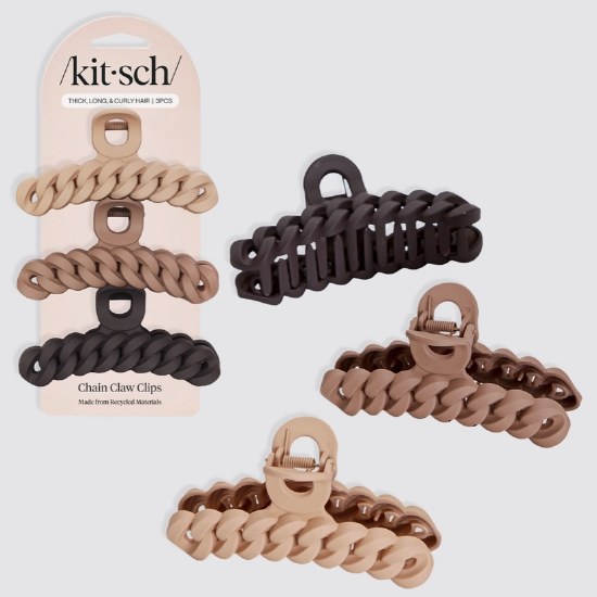 Kitsch Chain Claw Clips 8350 O/S BRWN