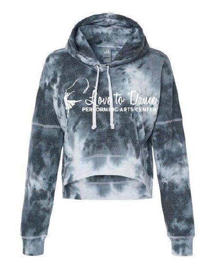 Tie Dye Crop Hooded Sweatshirt 8853A-2 SM BLK