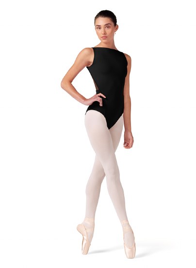 Bloch Floral Boat Neck Leotard L40004 LG BLK