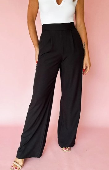 Full Time Purchase Pleated Pull On Pants LC7713910 MED BLK