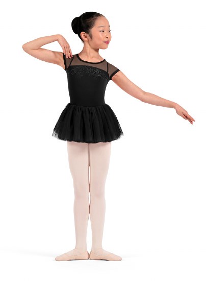 Mirella Cap Sleeve Tutu Leotard M20012C 2-4 BLK