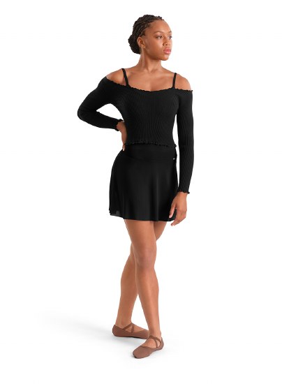 Mirella Mesh Pull On High Low Skirt MS10005 XSM BLK