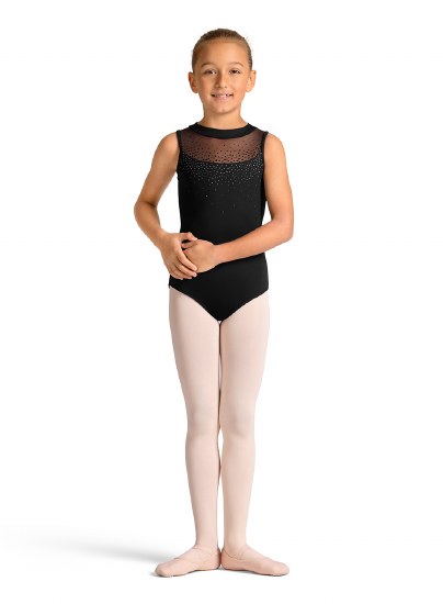 Mirella Mock Neck Zip Back Leotard M40005C 8-10 BLK