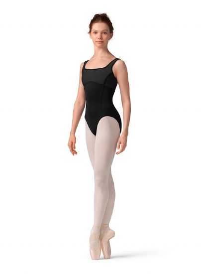 Mirella Wide Strap Tank Leotard M50001LM MED BLK