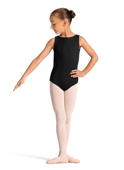 Mirella Boat Neck Tank Leotard M50009C 8-10 BLK