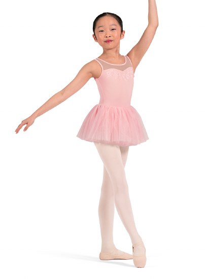 Mirella Embroidered Tank Tutu Leotard M50011C 2-4 PNK